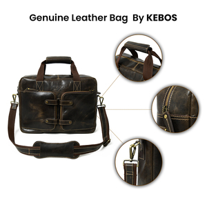 Nuevo bolso para portátil de cuero genuino de lujo, ecológico y de gran capacidad a precio rebajado - Product Image 6