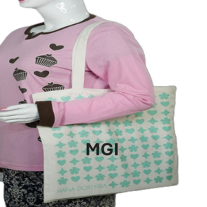 Organic Reusable Cotton Canvas Tote <b>Bag</b> with Animal Prints Custom Logo Zipper Closure <b>Medium</b> <b>Size</b> Women's Shoulder <b>Bag</b> - Product Image 5