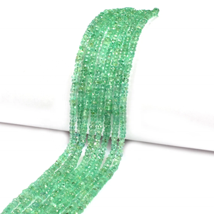 Cuentas de Rondelle facetadas de Esmeralda zambiana natural de 3mm para la fabricación de joyas - Product Image 4