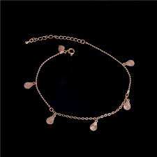 Bracelet de cheville élégant avec pendentif goutte d'or, bijou pour femmes et filles, à porter lors de mariages, de fêtes et d'occasions spéciales - Product Image 2