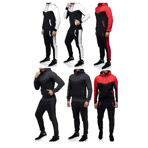 Survêtement décontracté écologique pour homme, 100 % coton molletonné, avec cordon de serrage, grandes tailles, à capuche - Product Image 2