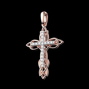 Moissanite Cross <b>Necklace</b> with Lab Grown Diamond <b>Necklace</b> Christian Jewelry Faith Pendant in 925 <b>Silver</b> & 14K Gold Diamond - Product Image 5