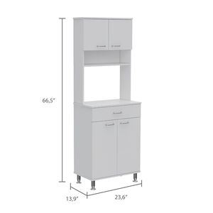 Dispensa Piacenza con Finitura Bianca, Mobile da Cucina a Due Ante Doppie - Product Image 6