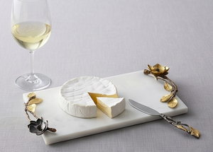 Elegant Floral Design <b>Cheese</b> <b>Knife</b> <b>Set</b> With Marble Board And Metal Handle For Kitchen Use Home Use Tableware And Hotel Use - Product Image 5