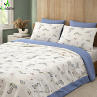 Ensemble de draps en coton de qualité supérieure Super King |   Linge de lit doux et confortable à imprimé floral paisley avec housses de coussin, literie respirante.