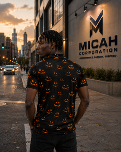 Chemises pour hommes Micah Corporation, coupe classique, tricotées, personnalisées avec impression intégrale, anti-plis, 100 % polyester, manches courtes - Product Image 3