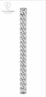 Bracelet cubain haut de gamme en or blanc 18 carats serti de diamants de laboratoire, maillons surdimensionnés, fermoir sécurisé, style audacieux.
