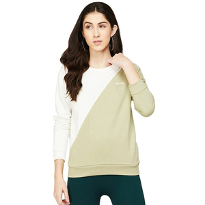 Custom Logo Women Color Block Sweatshirt Crew Neck Long Sleeve Two Tone Pullover Casual Ladies Soft Sweatshirts Wholesale - Product Image 3