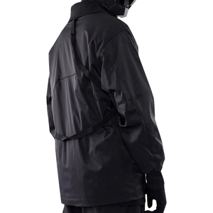 Veste bomber épaisse Techno Wear pour homme, coupe ample, col montant, coupe-vent, avec logo frontal, noir métallisé - Product Image 3