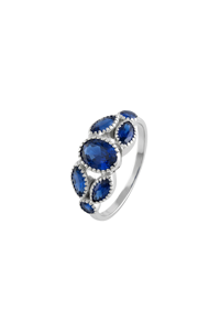 Anillo de Zafiro Azul en Plata de Ley 92.5 KLSR-11786 - Product Image 5