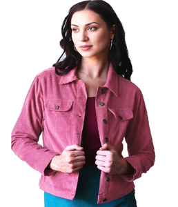 <b>Women</b> <b>Spring</b> Autumn Winter Quilted Dyed Corduroy <b>Jacket</b> 100% Cotton Long Sleeves Comfortable Stylish Outerwear Daily Casual - Product Image 5