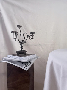 Pilier de bougie en métal décoratif tourbillon en fil de fer 4 bougeoirs pour vaisselle de Noël pour sol salon vacances de Noël - Product Image 2