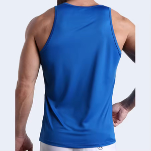 Camiseta de compresión ajustada para hombre, de alta elasticidad, de secado rápido, ropa deportiva para hombre, camiseta sin mangas ligera al por mayor - Product Image 6