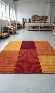 Alfombra de Lana Tufted Hecha a Mano de Primera Calidad, Antideslizante, de Pelo Medio, Diseño Geométrico Abstracto Moderno, Alfombra Suave y Lujosa para Sala de Estar - Product Image 4