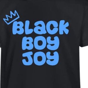 Men's Black Black Boy Joy Graphic T Shirt with Blue <b>Crown</b> Design Short Sleeve Crew Neck Casual Cotton Tee Stylish Everyday Wear - Product Image 3