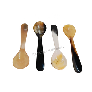 Cucharadita de cuerno de buey genuino de primera calidad y ensalada de cuerno de vaca, cuchara del desierto, utensilios de cuerno artesanales indios para comedor y desayuno - Product Image 5