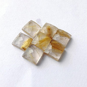 Piedra Preciosa Natural de Rutilo Dorado, Corte Cuadrado Tipo Checker, Parte Posterior Plana, Calibrada y de Calidad - Product Image 5