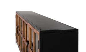 Industrial Style Side Cabinet <b>for</b> Dining Room Vintage American Metal and Wood <b>Kitchen</b> Cabinet Beverage Operation Counter - Product Image 4