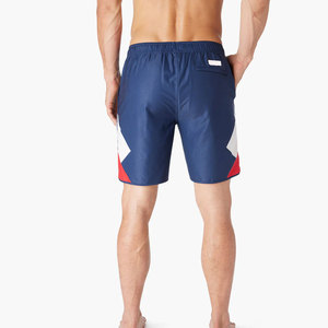 Men's Navy Blue Solid Board Shorts Quick Dry <b>Elastic</b> Waist Casual Swimwear 100% Nylon Waterproof Eco-Friendly - Product Image 2