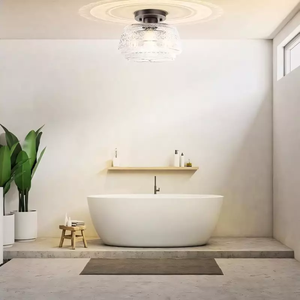 Plafonnier semi-encastré industriel SIMIG, <span class=keywords><strong>luminaire</strong></span> en verre globe doré pour couloir, entrée, cuisine, <span class=keywords><strong>salle</strong></span> <span class=keywords><strong>de</strong></span> <span class=keywords><strong>bain</strong></span> - Product Image 4