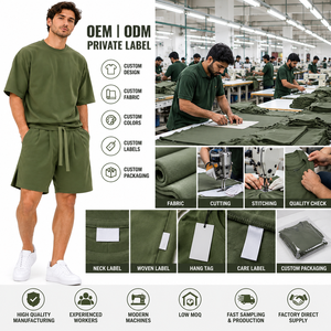 Conjunto de Verano para Hombre, Informal, Transpirable, de Satén, para Playa, Camiseta de Manga Corta y Pantalones Cortos, Estilo Holgado, 2 Piezas - Product Image 3