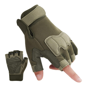 Gants de cyclisme unisexes légers, respirants, antidérapants, demi-doigts, fermeture auto-agrippante, été, en cuir, mousse extensible, pour la conduite - Product Image 4