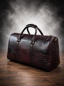 Handmade Genuine Leather Crocodile Embossed <b>Duffel</b> <b>Bag</b> Luxury Weekender Travel <b>Bag</b> Overnight Gym Carry Luggage <b>Bag</b> - Product Image 4