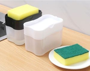 Plastic <b>Square</b> Eco-Friendly Two-Piece Soap Dispenser with Sponge Holder Countertop Liquid Soap Pump Dispenser 13 Ounces - Product Image 5