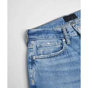Pantalones de hombre de alta calidad, estilo jeans urbano, tela de algodón, corte ajustado, cierre de cremallera, pantalones vaqueros ajustados de algodón para hombre. - Product Image 4