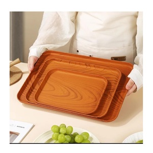 Colección de Bandejas de Madera Hechas a Mano Ecológicas, Bandejas Decorativas Rectangulares Naturales de Diseño Moderno para Comedor y Hostelería - Product Image 1
