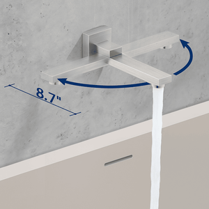 Set di Accessori per Bagno con Rubinetto Pieghevole NPT Maschio per Vasca e Doccia, Soffione a Pioggia e Doccetta, Finitura Nichel Spazzolato - Product Image 5