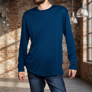 เสื้อรัดรูปแขนยาวสำหรับผู้ชาย ผ้าฝ้าย 100% แห้งเร็ว เย็นสบาย ตะเข็บเรียบ ป้องกันแสงแดด สำหรับกีฬาทางน้ำและบราซิลเลียนยิวยิตสู - Product Image 4
