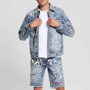 Nouvel ensemble de shorts pour homme en denim uni, style urbain, 100 % coton, respirant et à séchage rapide, idéal pour l'été – Fabrication usine - Product Image 4