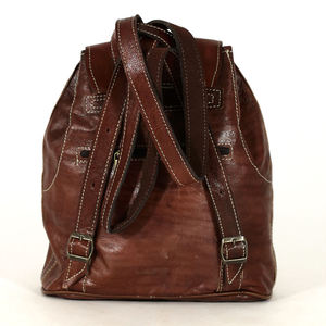 Sac à dos léger en cuir véritable marron pour homme Biyadina Premium, style classique, fermeture éclair, design tendance, intemporel - Product Image 2