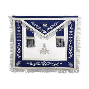 Custom Embroidered 3D <b>Sew</b>-On Masonic Badge Blue White Classical Style Freemason Regalia Ceremonial Accessory Lodge Shape Master - Product Image 4
