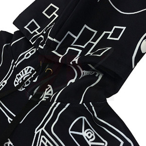 Conjunto de Sudadera con Capucha y Pantalones Deportivos para Hombre, Color Negro, con Estampado de Temática Empresarial, Cintura con Cordón y Bolsillos Laterales, Ropa Casual - Product Image 2
