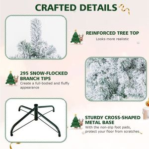 Albero di Natale Artificiale Premium in Abete con Effetto Neve, Pre-Illuminato con 150 Luci, 4.5 Piedi, per Uso Interno - Product Image 4