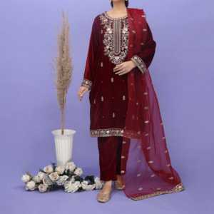 Pantalon PW4262 en velours orné de 3 pièces pour femmes avec style et confort améliorés - Product Image 3