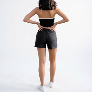 <b>Women's</b> Black Loose Fit Athletic <b>Shorts</b> Mid Rise Elastic Waist Casual Soft Solid Knit <b>Shorts</b> - Product Image 1