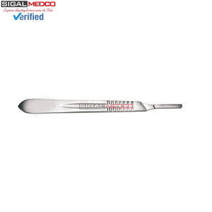 Lames de scalpel manuelles 100 pièces, Dermablade en acier à haute teneur en carbone, emballées individuellement, 1 manche de scalpel chirurgical, certifié CE, tranchant SIGAL - Product Image 4