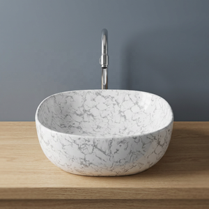 Commercial Rectangular Ceramic Countertop Wash Basin Single Hole Porcelain Bathroom Vanity Sink Bowl - Product Image 1