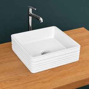 Lavabo de Cerámica Moderno LUXORA con Desbordadero, Capacidad de 12L, Acabado Sanitario - Product Image 3
