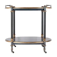 Chariot de bar en métal fait main de luxe avec finition haut de gamme pour le rangement des boissons et la décoration intérieure, chariot de service écologique