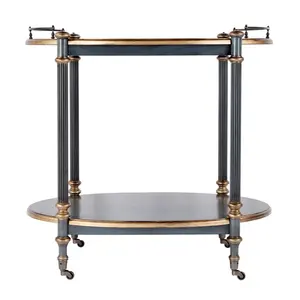 Carrito de Cocina Metálico Premium Hecho a Mano con Ruedas para Almacenamiento, Carrito de Bar de Múltiples Niveles, Carrito de Servicio Plateado - Product Image 6