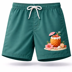 Shorts de plage pour hommes personnalisés à séchage rapide avec imprimé tropical noix de coco – Maillots de bain à taille élastique – Boardshorts OEM en gros - Product Image 1