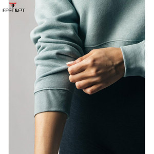 Sudadera con Capucha Corta Personalizada para Mujer, Sudadera Informal con Capucha, Transpirable, con Logotipo Frontal, 100% Algodón - Product Image 6