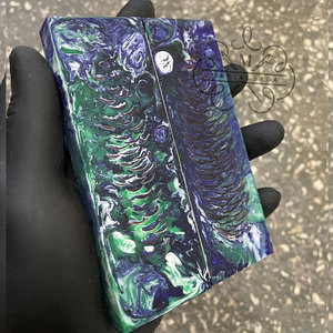 Poignées de couteau hybrides en résine et bois d'olivier, fabrication sur mesure, design incrusté pour couteau EDC, cadeau pour fabricant de couteaux - Product Image 2