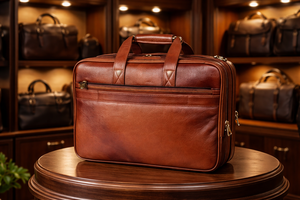 Wriza Genuine Leather Durable Flap Closure Luxury Soft Office Travel Daily Use Unisex Portable Business Laptop Briefcase - Product Image 4