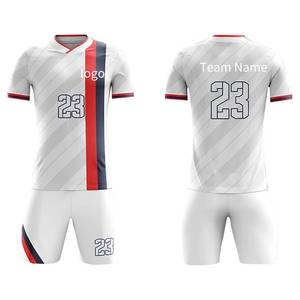 Hot Selling High Quality Stripe Soccer Uniform Customizable Football Jersey Kits for <b>Boys</b> OEM Service with Customizable Logo - Product Image 1