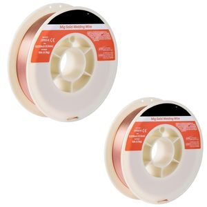Filo per saldatura MIG solido ER70S-6 da 0,035 pollici, 10 libbre, a bassa dispersione di scaglie, per acciaio dolce, ad alto contenuto di disossidanti, per tutte le posizioni, 15 kg CO2 - Product Image 1